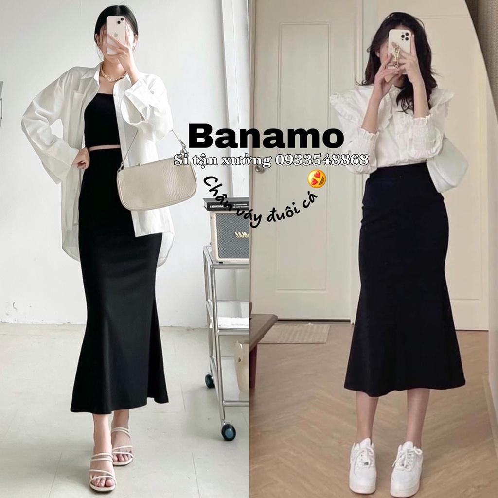 Chân váy đuôi cá dài váy nữ ôm chất tăm siêu co giãn tôn dáng phong cách Ulzang Hàn Quốc thời trang Banamo Fashion 542