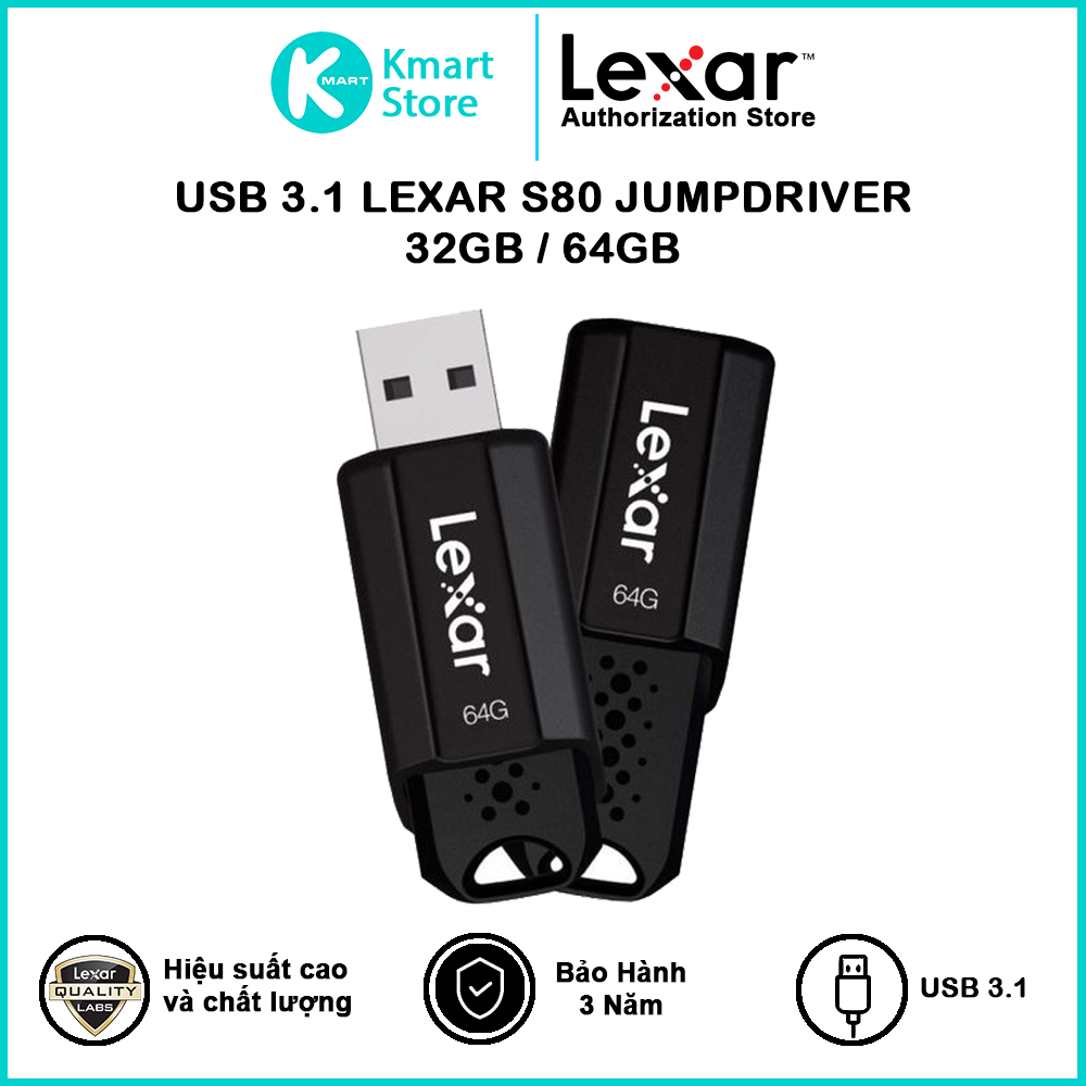 Hình ảnh USB 3.1 Lexar S80 JumDrive 32GB / 64GB - Hàng Chính Hãng
