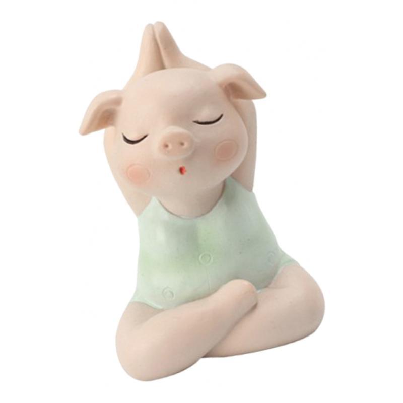 Resin Creative Cartoon Yoga  Decor  Statue for Micro Fairy Garden Decoration Ornaments
