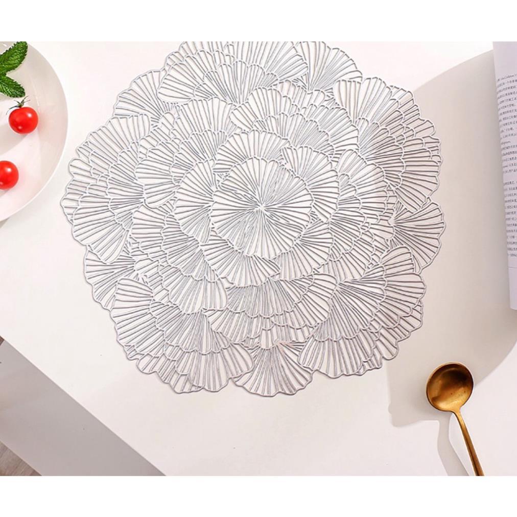 Thảm PVC decor trang trí bàn ăn hình hoa / Khăn trải bàn ăn chất liệu PVC hình hoa BP