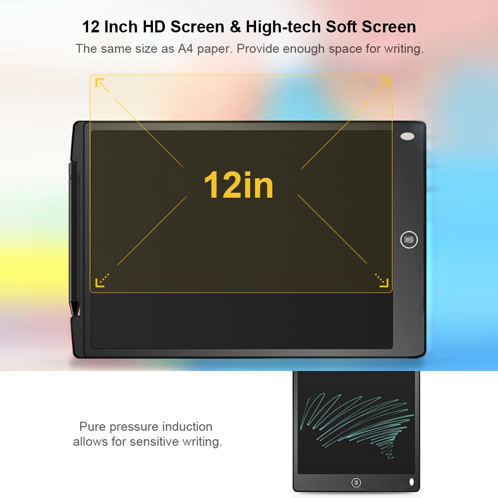 Máy tính bảng vẽ màn hình LCD 12 inch đồ họa điện tử Ghi chú Lời nhắc với bút cảm ứng