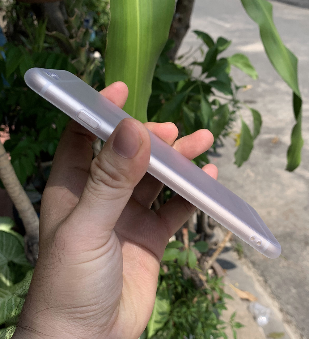 Ốp lưng viền dẻo trong sần nhám trắng dành cho Iphone 6 PLus vs iPhone 6s Plus