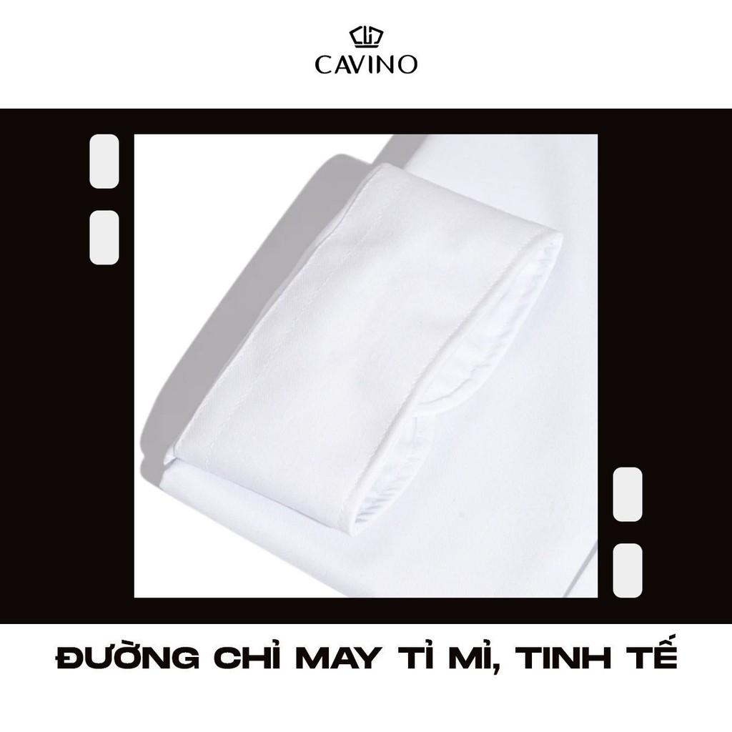 Hình ảnh Áo sơ mi nam trắng, sơ mi Nano cao cấp CAVINO SMT0365 chống nhăn chống nhàu, thấm hút mồ hôi thoáng khí