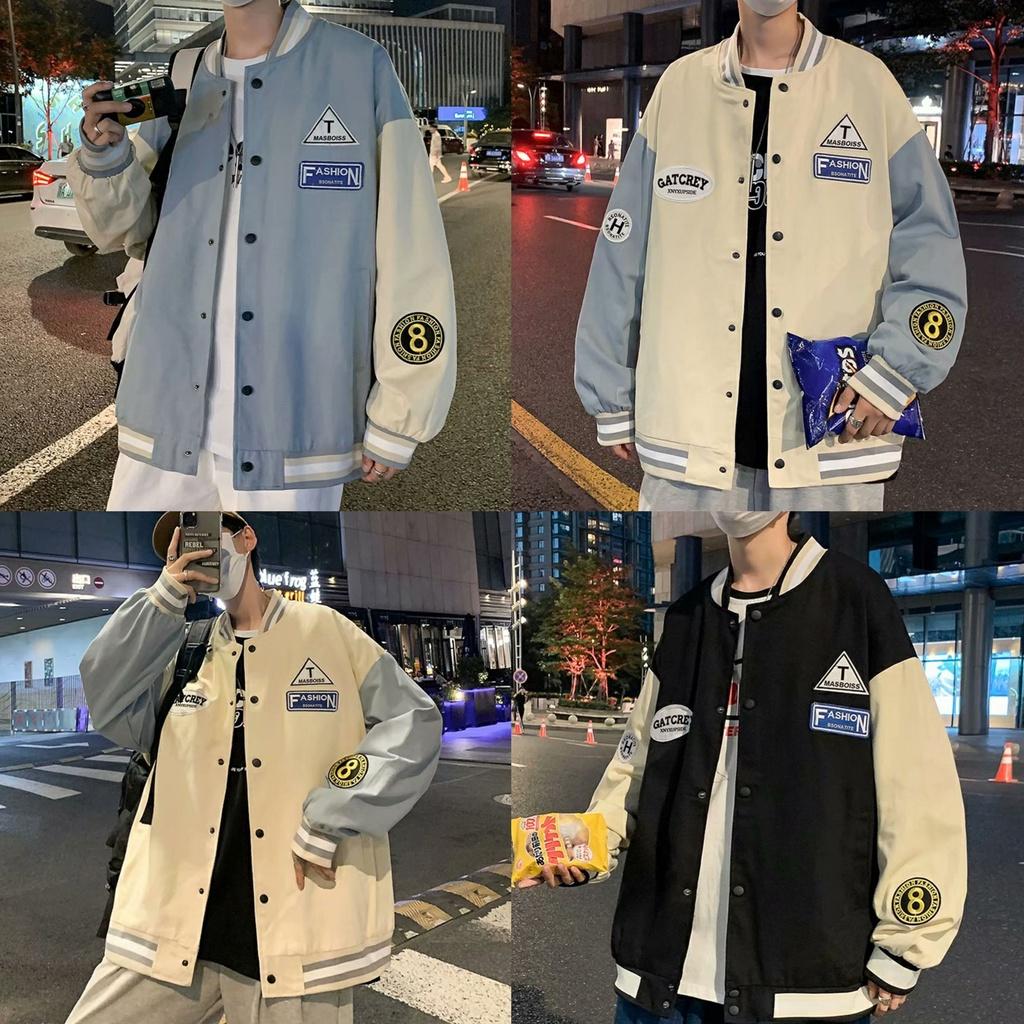 Áo khoác bomber bóng chày form rộng vải dù cao cấp Varsity dáng Unisex nam nữ