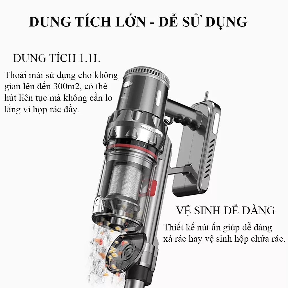 Máy Hút Bụi Cầm Tay Không Dây JK-V12 Đa Năng Cho Gia Đình Sử Dụng Pin Sạc Hút Giường, Đệm, Xe Hơi