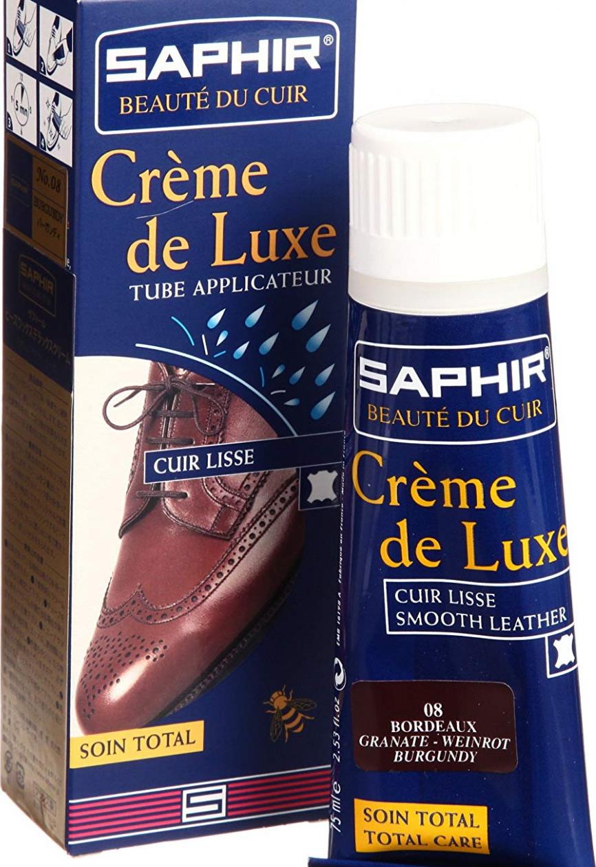 Kem chăm sóc da giày Saphir Creme de luxe 75ml dạng tuýp có đầu mút