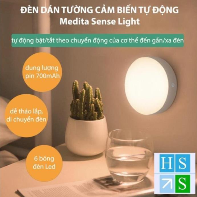 Đèn LED CẢM ỨNG chuyển động thông minh tự động bật tắt đèn ngủ cảm biến nhạy sử dụng pin sạc USB dùng dán tường đa năng