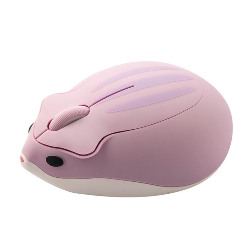 57EC Chuột Quang Không Dây 2.4G Wireless Dễ Thương Hamster Hoạt Hình Chuột Máy Tính Công Thái Mini 3D