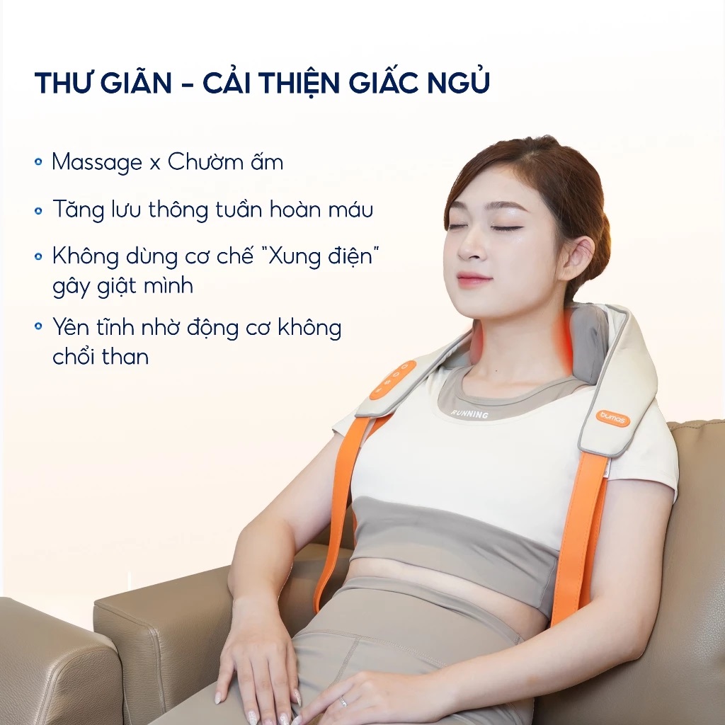 Máy Massage Cổ Vai Gáy Sothing Bumas M3 Pro - Massage Chườm Ấm 8 Điểm Chạm, Điều Chỉnh Linh Hoạt Và Dễ Dàng- Hàng chính hãng