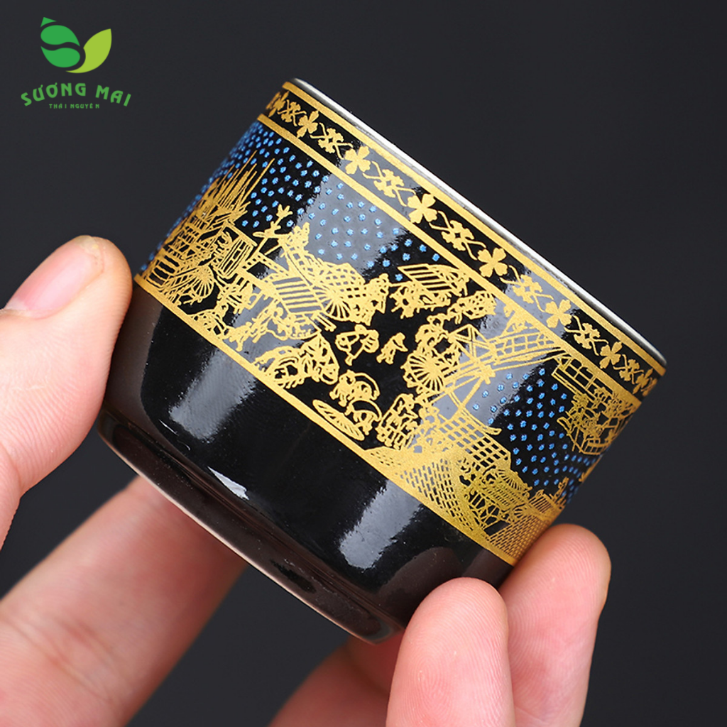 Bộ ấm chén pha trà cối xay Cảnh Trấn Thanh Di 13&12&11 món
