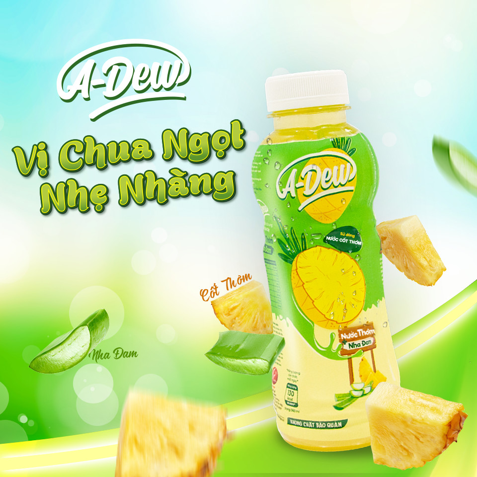 Nước Trái Cây Thơm Nha Đam A-Dew Chai 450ml (Lốc 6 chai)