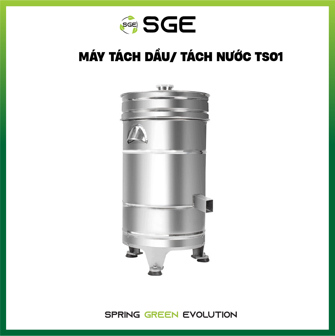 Máy Tách Dầu/Tách Nước TS01. Tách Dầu Dễ Dàng Khỏi Sản Phẩm Chiên/Rán Hoặc Tách Nước Khỏi Thực Phẩm Tốc Độ Cao Chỉ Từ 5-30 Giây. Máy Làm Từ 100% Inox Đảm Bảo An Toàn Thực Phẩm, Hàng Nhập Khẩu Chính Hãng SGE Thái Lan