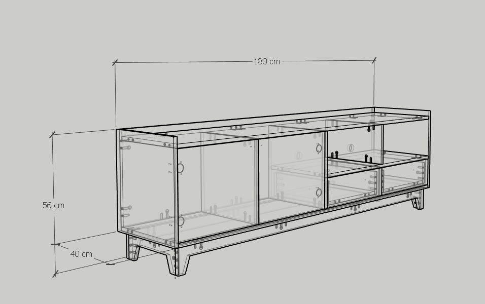 [Happy Home Furniture] KINA , Kệ ti vi 6 ngăn , 180cm x 40cm x 56cm ( DxRxC), KTV_010