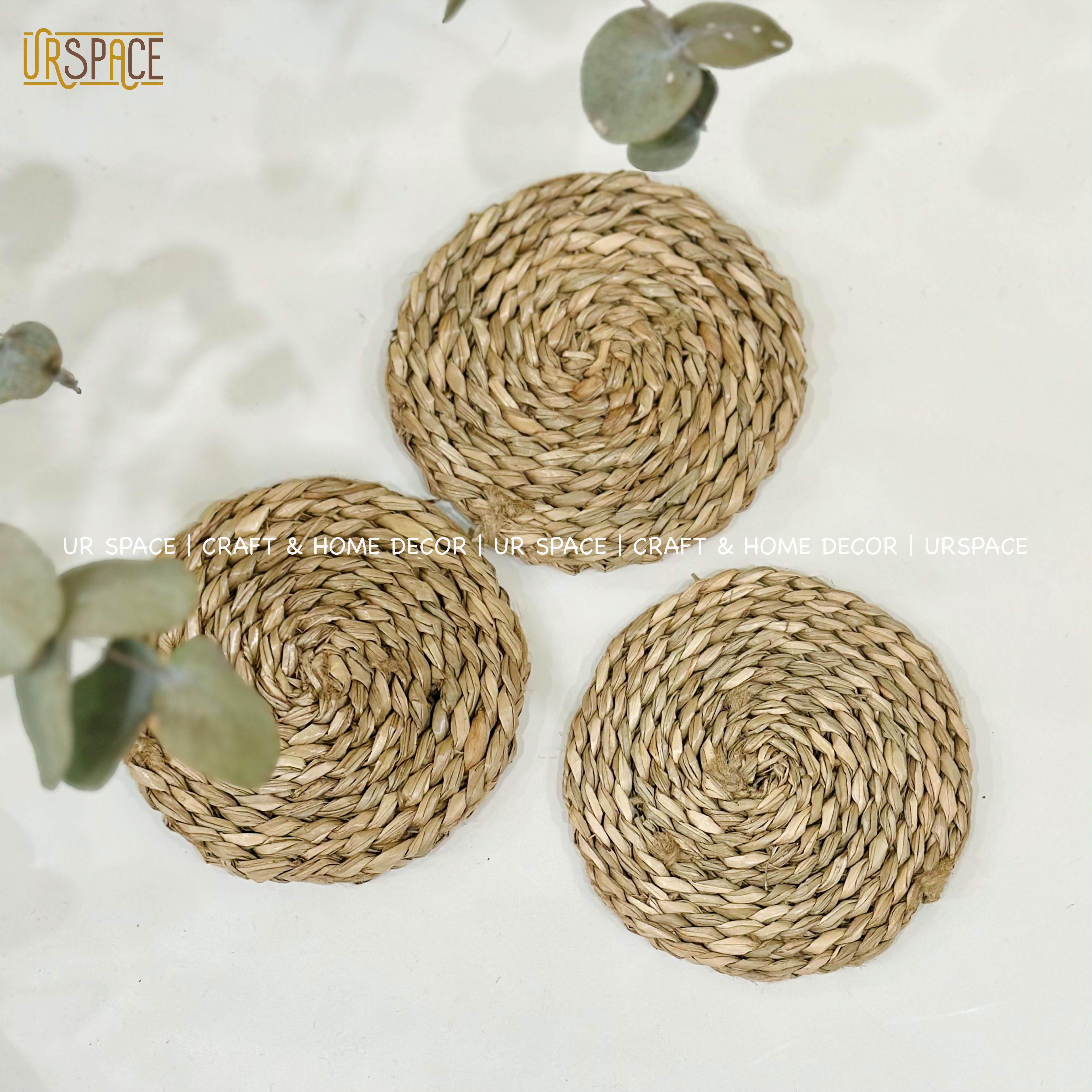 Tấm lót cói URSPACE hình tròn lót ly, chậu hoa trang trí decor / ROUND SEAGRASS PLACE MAT