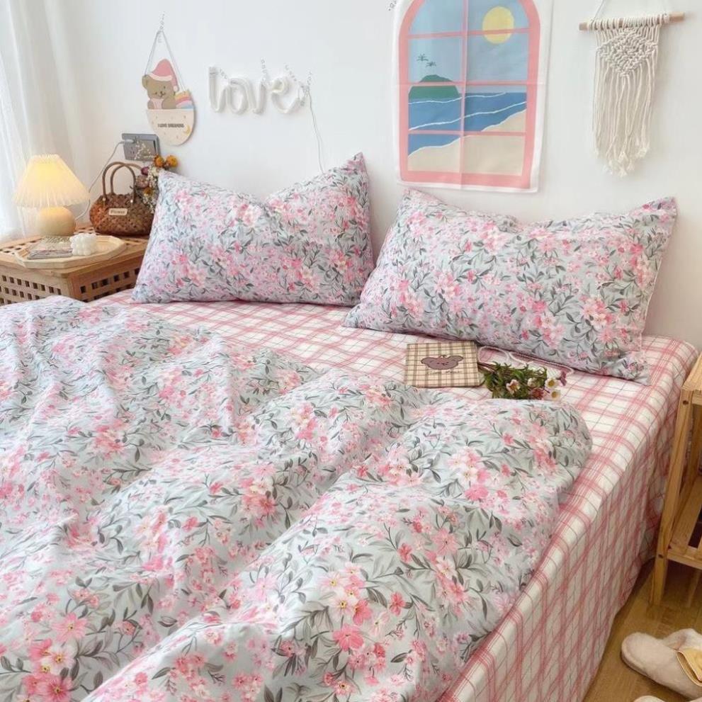 Bộ chăn ga gối Cotton Living 100% Nhànhím_Bedding đủ size giường nệm