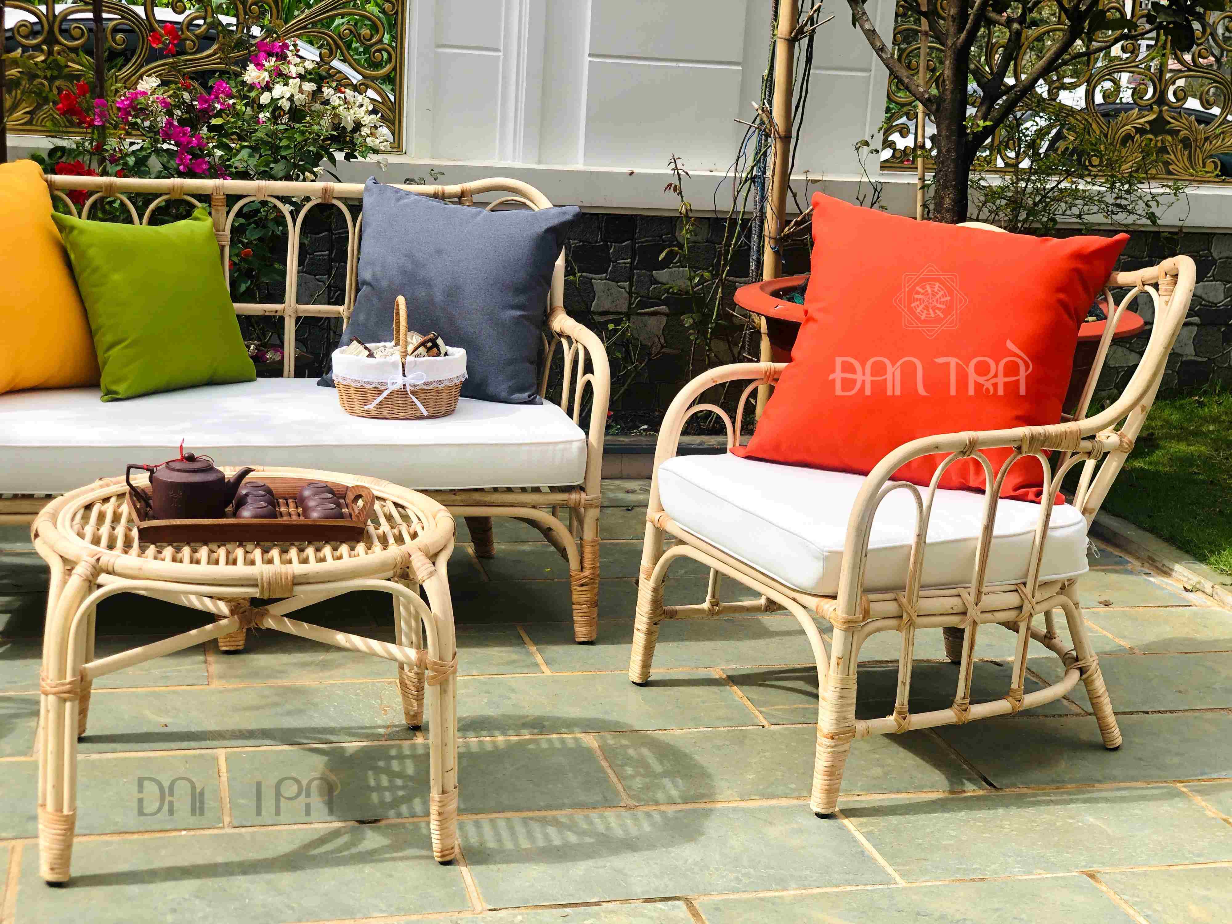 Bộ Bàn Ghế Mây Alizabeth Đan Trà- Bộ Bàn Ghế Mây Thư Giãn Gía Rẻ- Bộ Bàn Ghế Mây Thư Giãn Decor Phòng Khách, Mây Tre Đan Trà