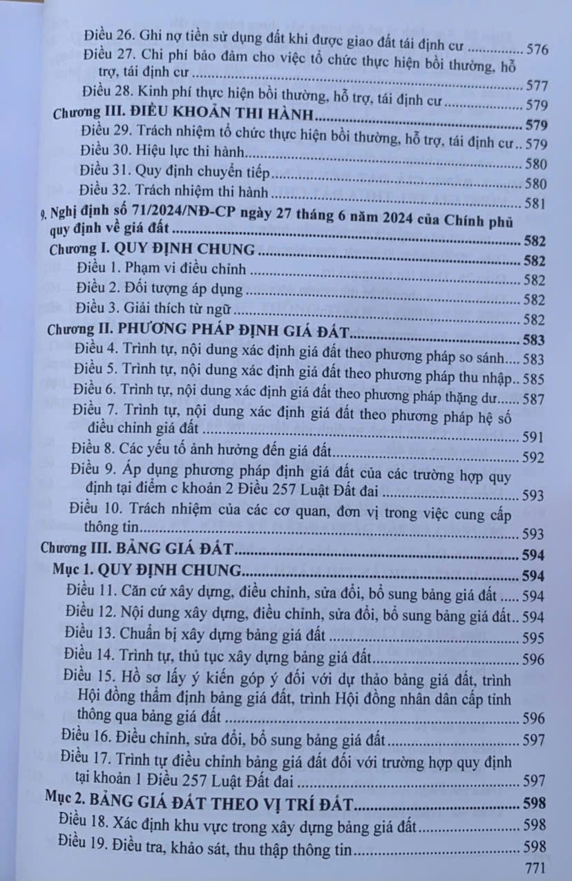 Luật Đất Đai hệ thống các văn bản quy định chi tiết thi hành