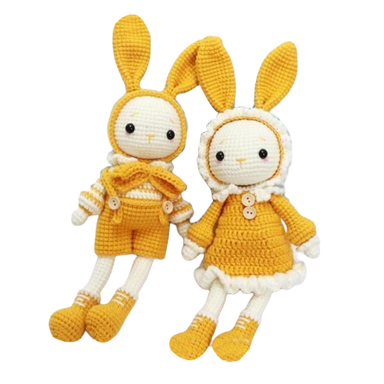 Crochet Kit A Pair of Rabbit Crochet Craft Set Make Your Own Doll for Adults and Kids