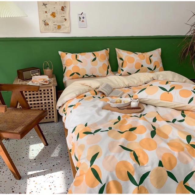 Set Cotton Living Hàng Nhập Khẩu Cao Cấp 100% cotton Trái Cam Vàng Trong BST HELLO SUMMER