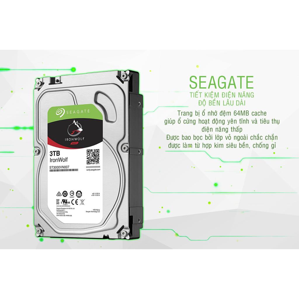 Ổ cứng HDD Seagate Ironwolf 3TB 3.5&quot; chuyên dụng cho Nas và các thiết bị chạy 24/24