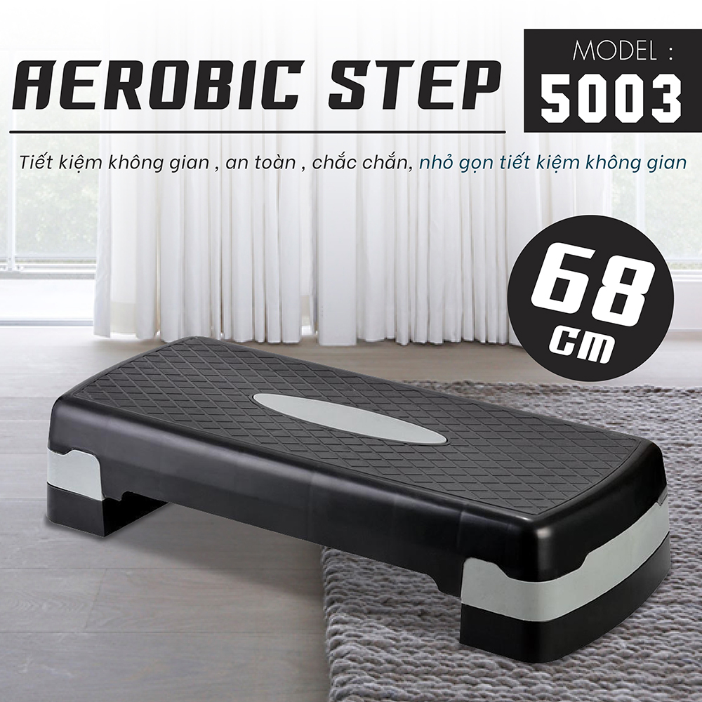 Bg Bục Dậm Nhảy Gym Aerobic Step Giảm Cân Hiệu Quả Size 68 - 72 - 78 &Amp; 110Cm Có Thể Điều Chỉnh Độ Cao Tập Thể Dục, Aerobic, Tập Gym Tại Nhà - Xám - 68X15Cm