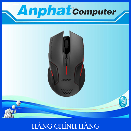 Chuột máy tính không dây Garming Newmen D500 (Dual Mode BT5.0 &amp; 2.4 Ghz) - Xám-Đen - Hàng chính hãng