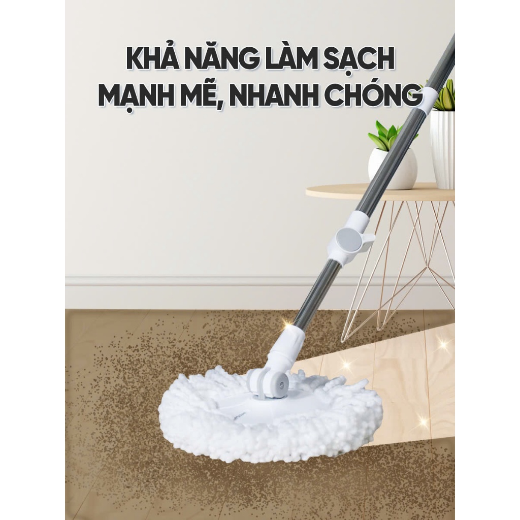 Thùng Lau Nhà Tròn MyJae Tiện Lợi Thông Minh Giặt Vắt 2 Trong 1
