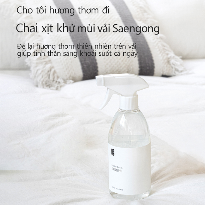 Chai Xịt Khử Mùi Vải Saengong 500ml Hương Hoa Hồng