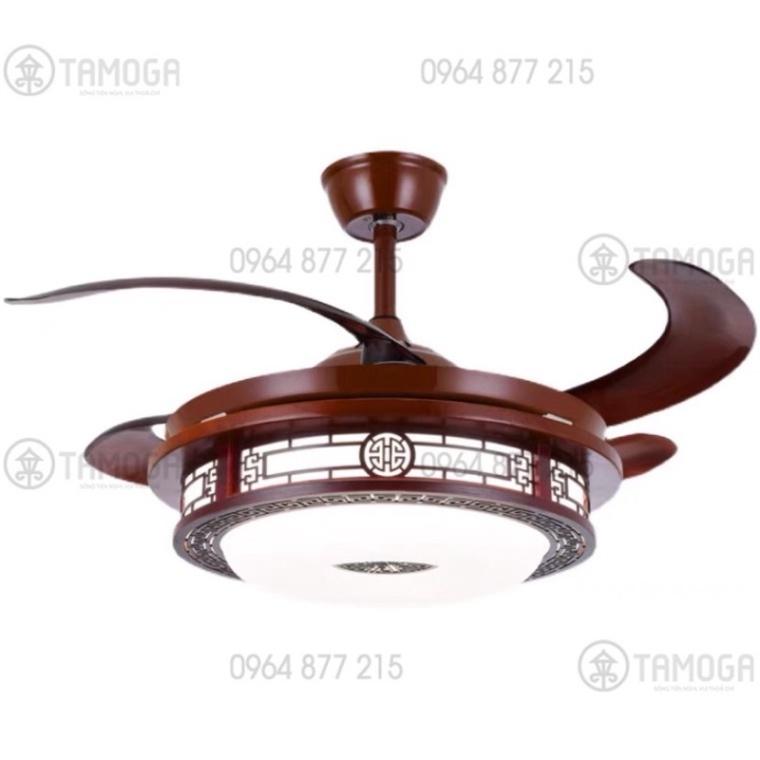 Quạt có đèn, quạt cánh gỗ tô điểm phòng tiếp đón khách HAPOVA DQ 8026 + khuyến mãi khiển