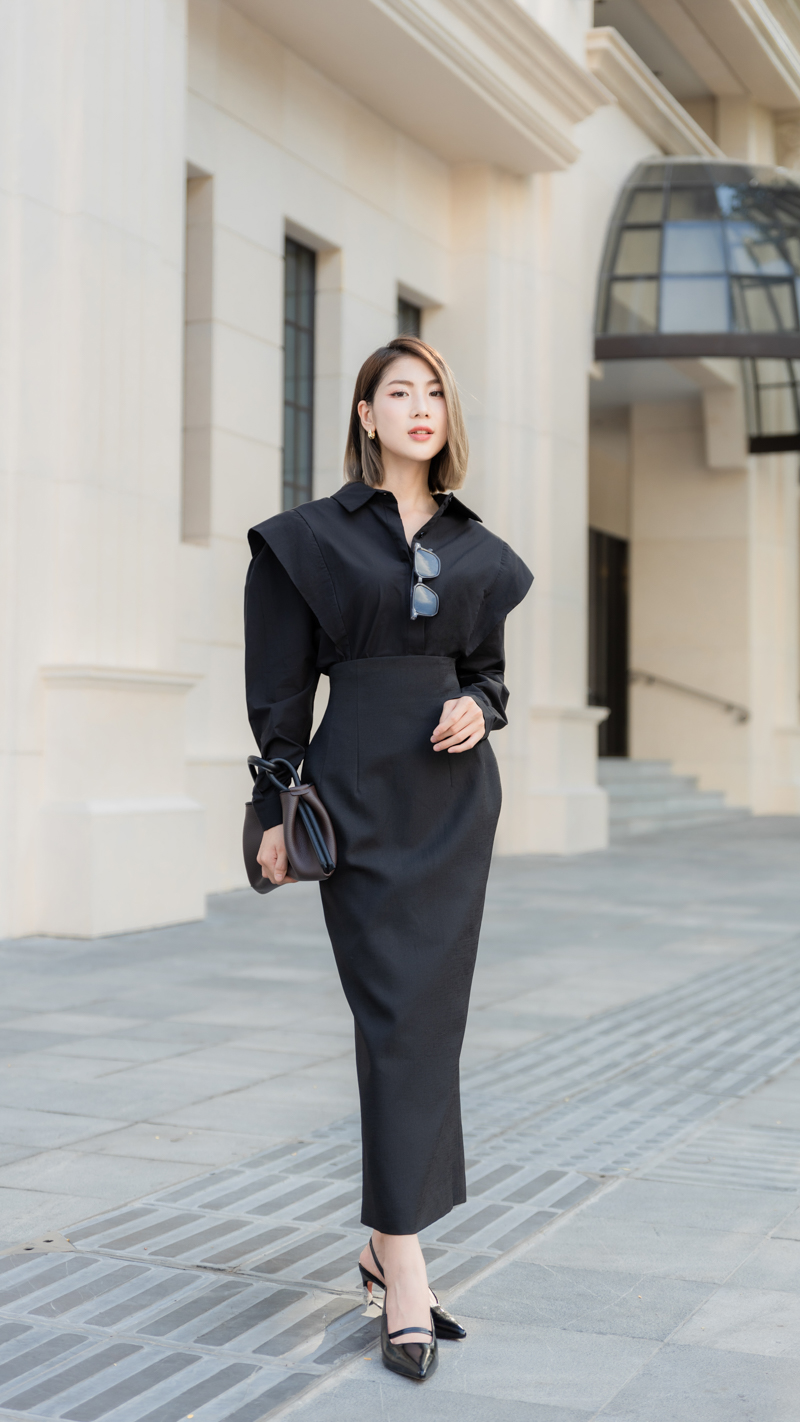 Chân váy cạp cao Tina thiết kế cao cấp WHITE CHIC