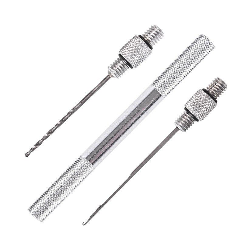 3In1 Set Aluminum Boilie Carp Fishing Rigging Bait Needle Kit Tool Set Fish Drill Tackle Rigging Tool with Nonslip Alloy Handle