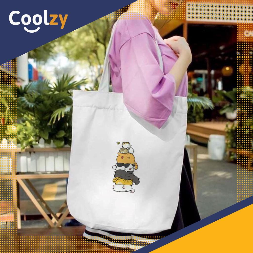 Túi xách Nữ Túi Tote In 5 Mèo Lười | CoolZy