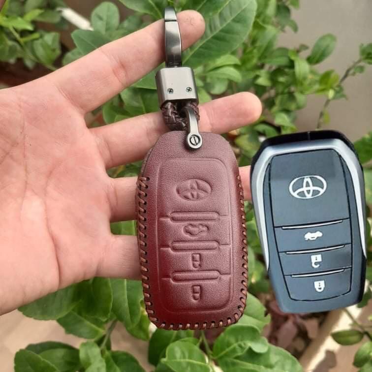 Bao Da Chìa Khóa 3 nút Toyota Camry, Fortuner, Innova V, HiluxG Da bò 100%