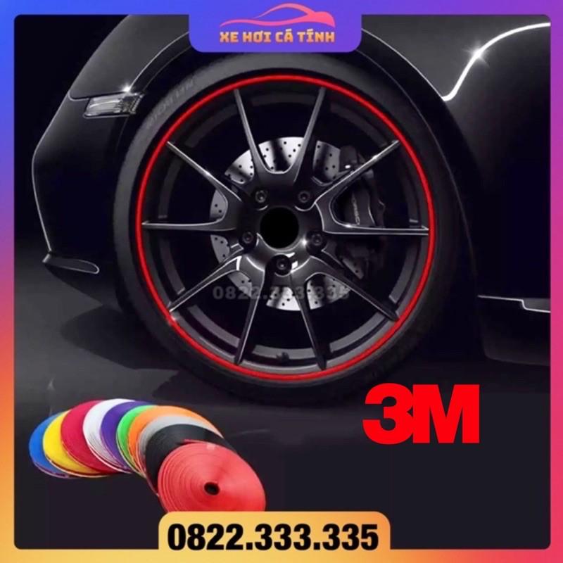 Chỉ viền bánh xe chống xước lazang xe hơi, cao su dán trang trí vành ô tô cuộn 8m chất lượng cao đủ dán 4 bánh