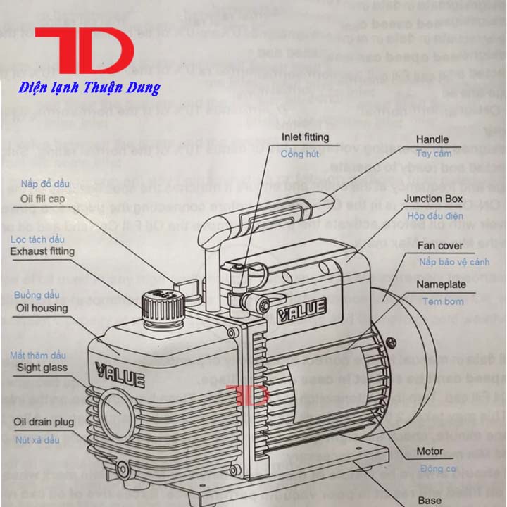 Máy hút chân không VALUE 9.0 CFM hàng chính hãng - Điện Lạnh Thuận Dung