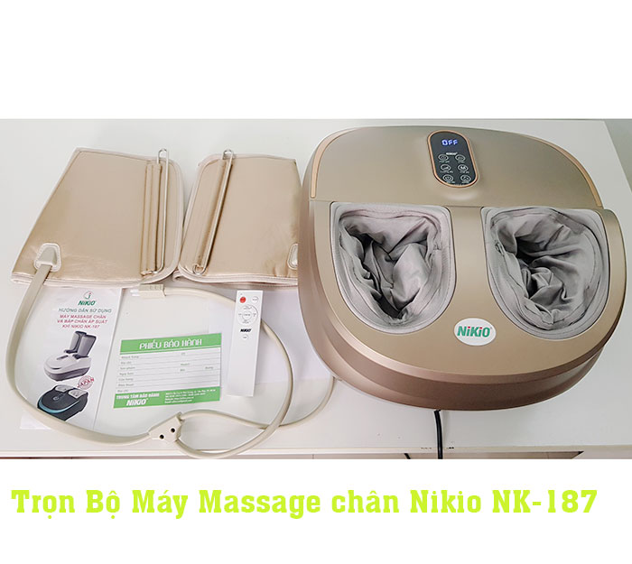 Máy massage chân và bắp chân áp suất khí Nikio NK-187 - Hỗ trợ điều trị suy giãn tĩnh mạch, đau nhức chân và lòng bàn chân