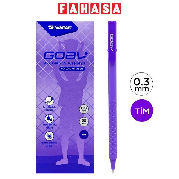 Hộp 20 Bút Lông Kim Goal 0.5 mm - Thiên Long FL-015 - Mực Tím - Thân Màu Tím