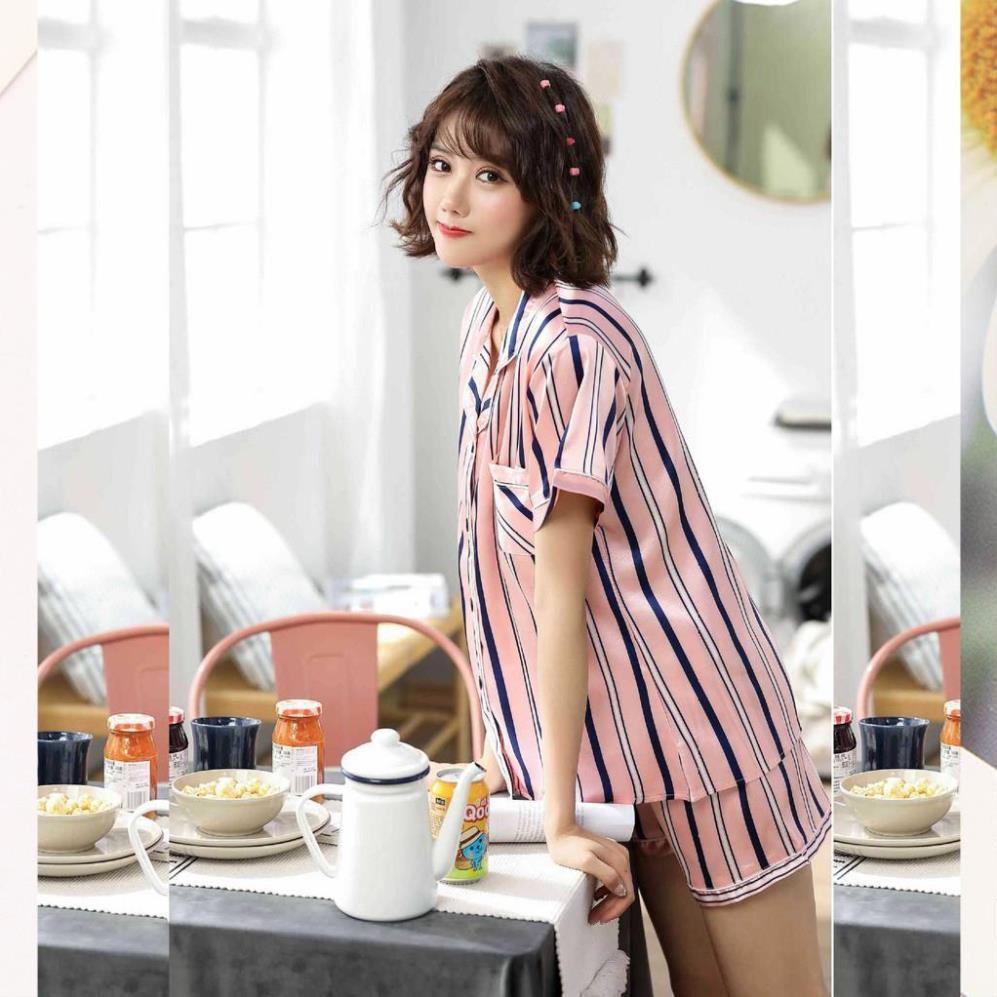 Đồ bộ lụa satin đáng Yêu – Đồ mặc nhà nữ, đồ ngủ nữ xinh xắn B64