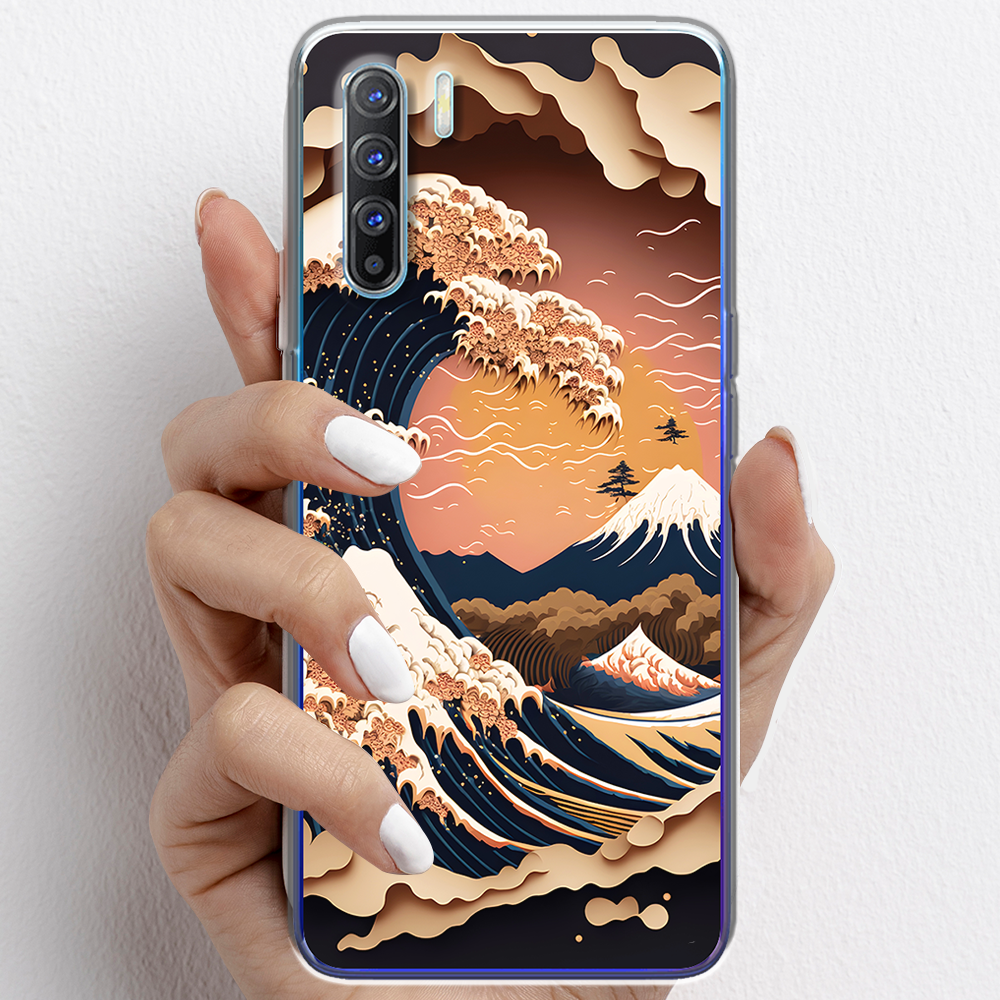 Ốp lưng cho Oppo Reno3, Reno3 Pro nhựa TPU mẫu Sóng biển