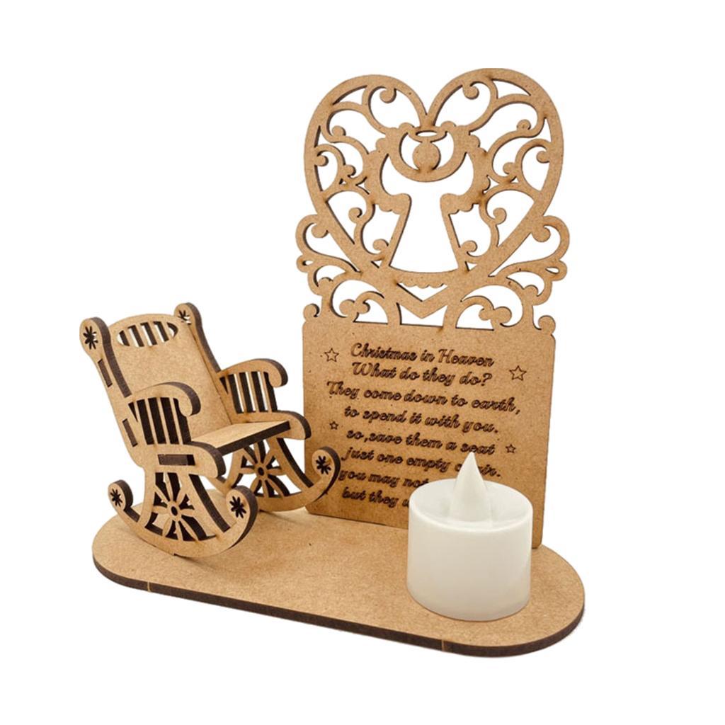 Christmas in Heaven Ornaments Candle Wooden Rocking Chair  Decoration