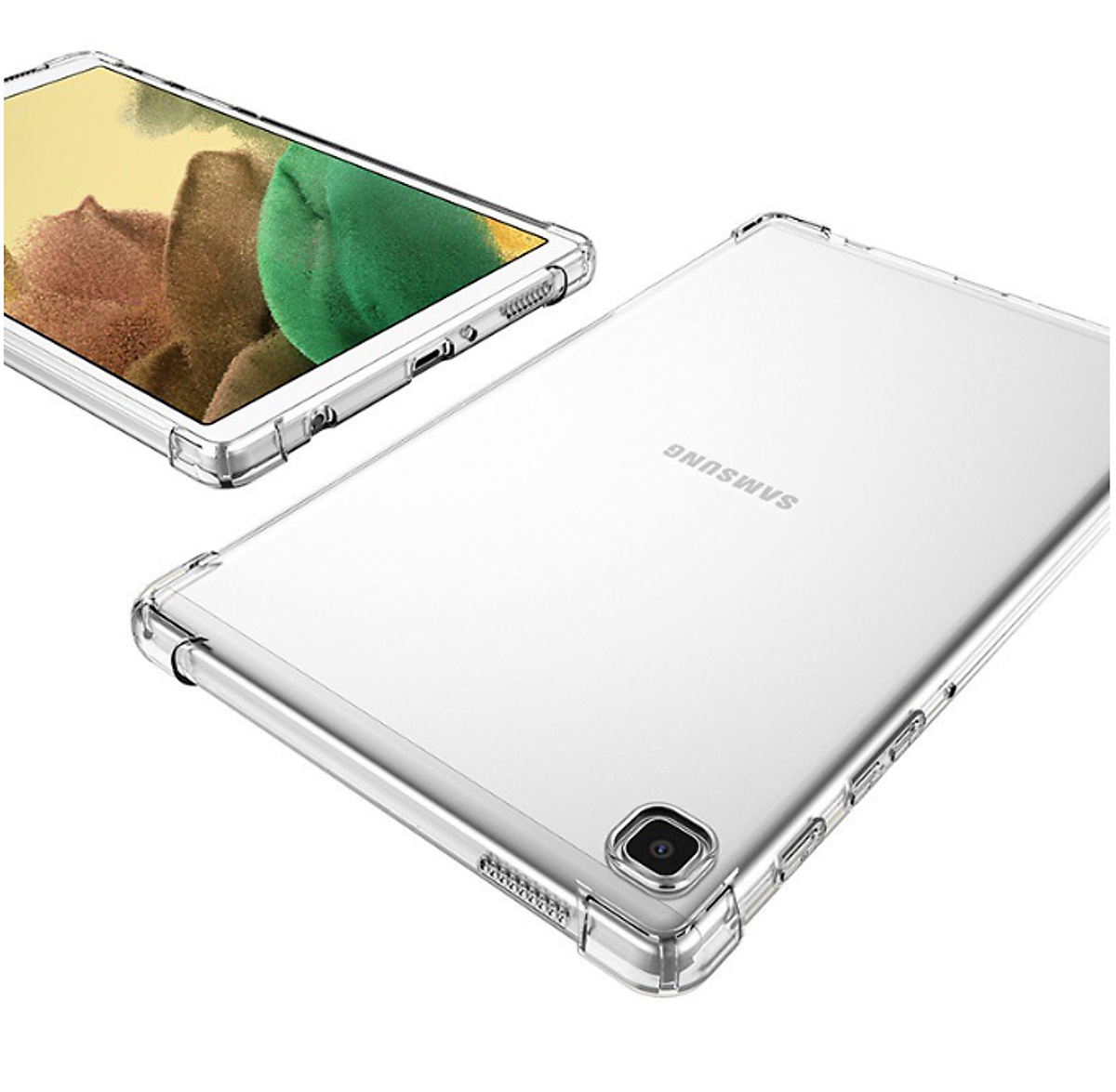 Ốp Lưng Chống Sốc Cho Samsung Tab A7 Lite Dẻo Silicon Trong Suốt, Có Gờ Bảo Vệ Camera