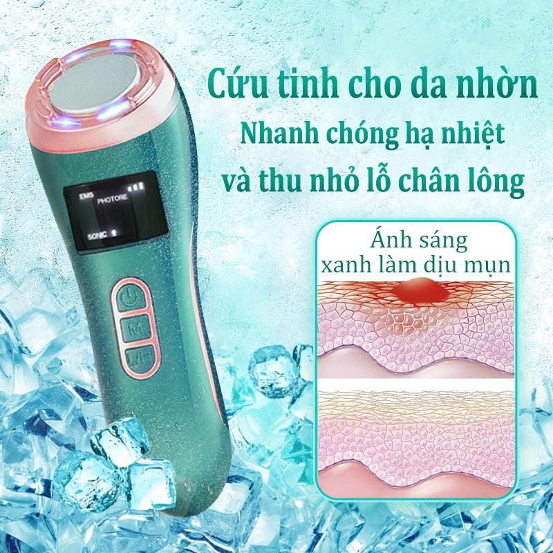 Máy làm sạch da nóng lạnh đa năng - Thiết bị làm sạch da bằng ánh sáng màu RF