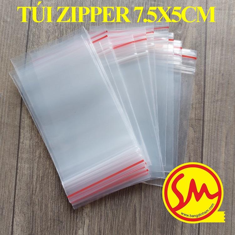 TÚI ZIPPER CHỈ ĐỎ, TÚI ZIP trong dài 7.5x5cm chuyên dùng để ĐÓNG GÓI SẢN PHẨM một cách DỄ DÀNG