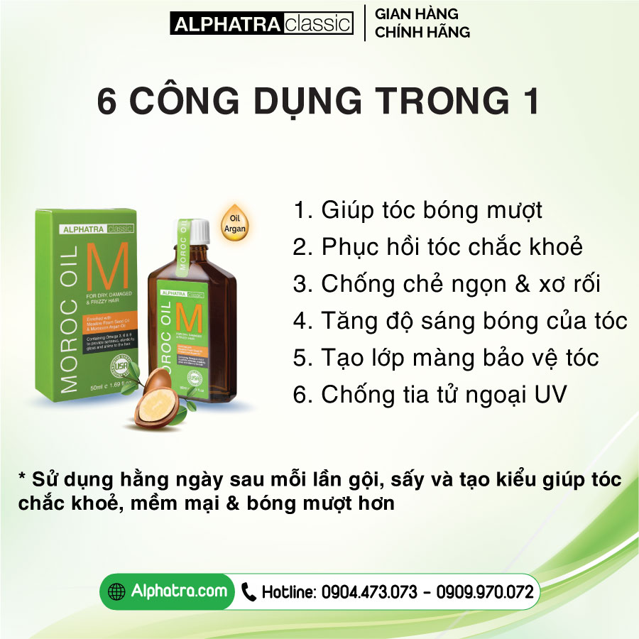 Tinh dầu dưỡng bóng tóc 50ml (Maroc Oil) - Mang đến mái tóc chắc khoẻ, mềm mượt, óng ả