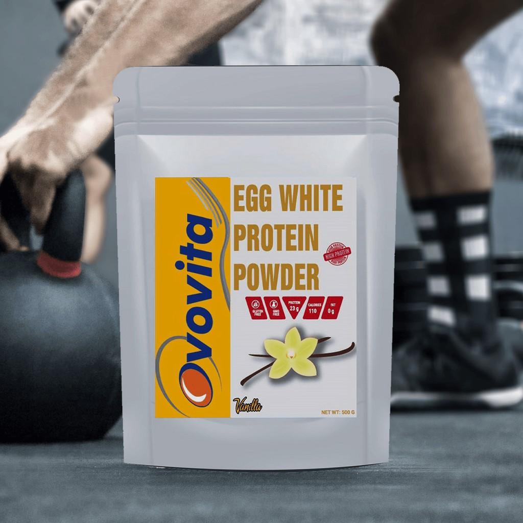 Hình ảnh Bột protein lòng trắng trứng tập gym OVOVITA - vanilla 500gr