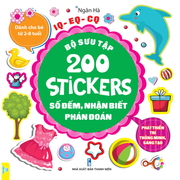 Sách - Combo 4 cuốn Bộ sưu tập 200 stickers IQ-EQ-CQ cho bé từ 2 - 8 tuổi - ndbooks