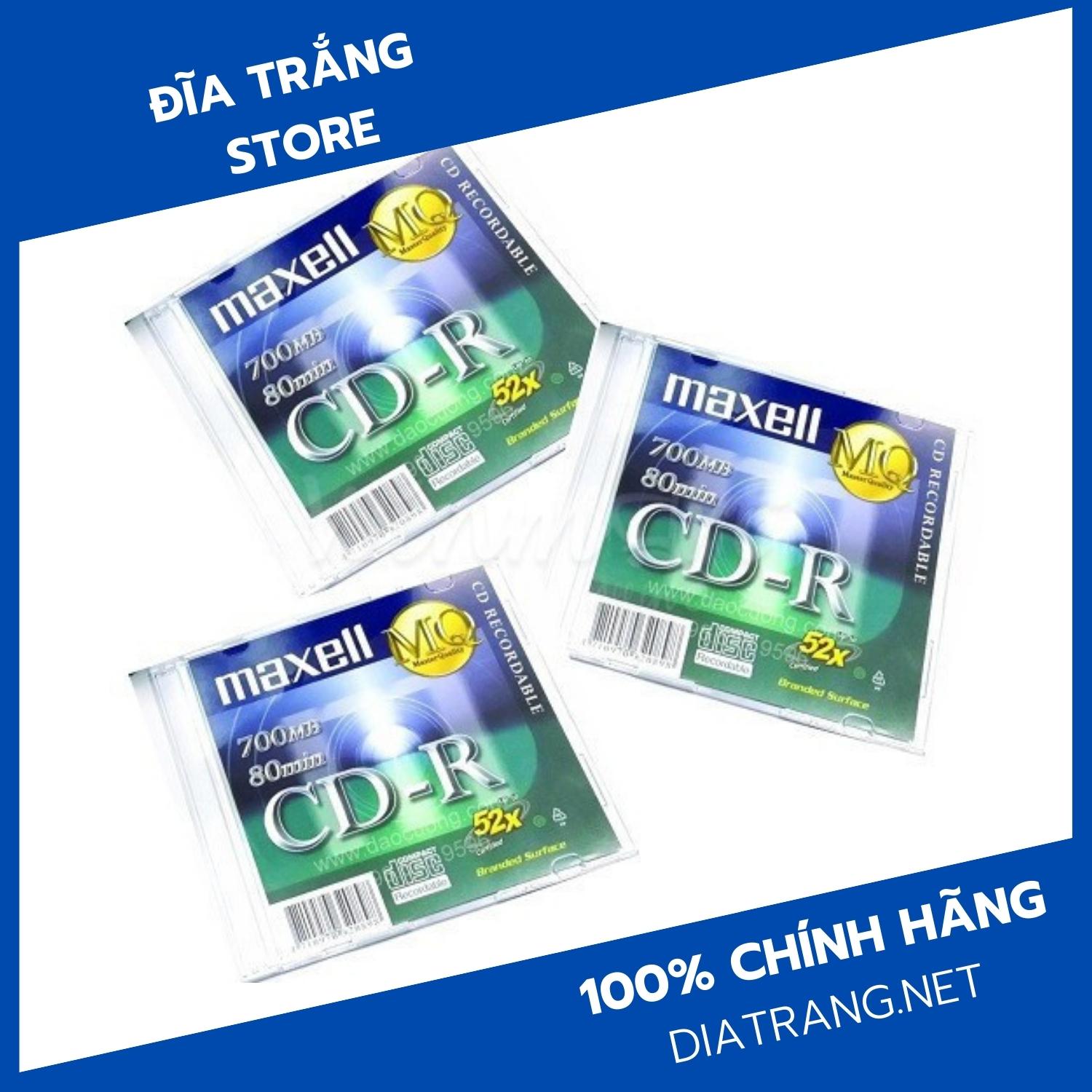 Đĩa CD-R Maxell 700MB - Hàng chính hãng (1 hộp 10 cái - 10 vỏ đựng)