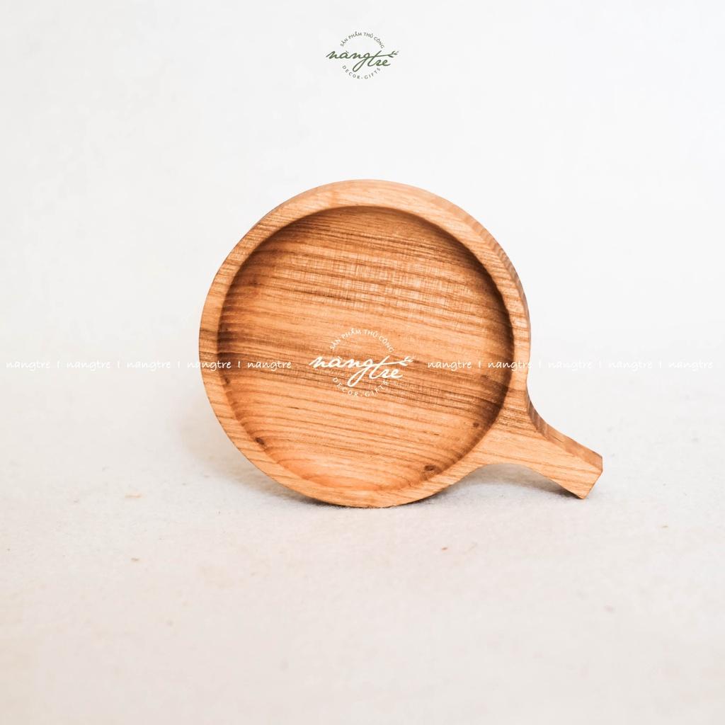 Bộ 3 Khay gỗ tròn tay cầm - Trang trí - Khay gỗ tần bì - woodentray
