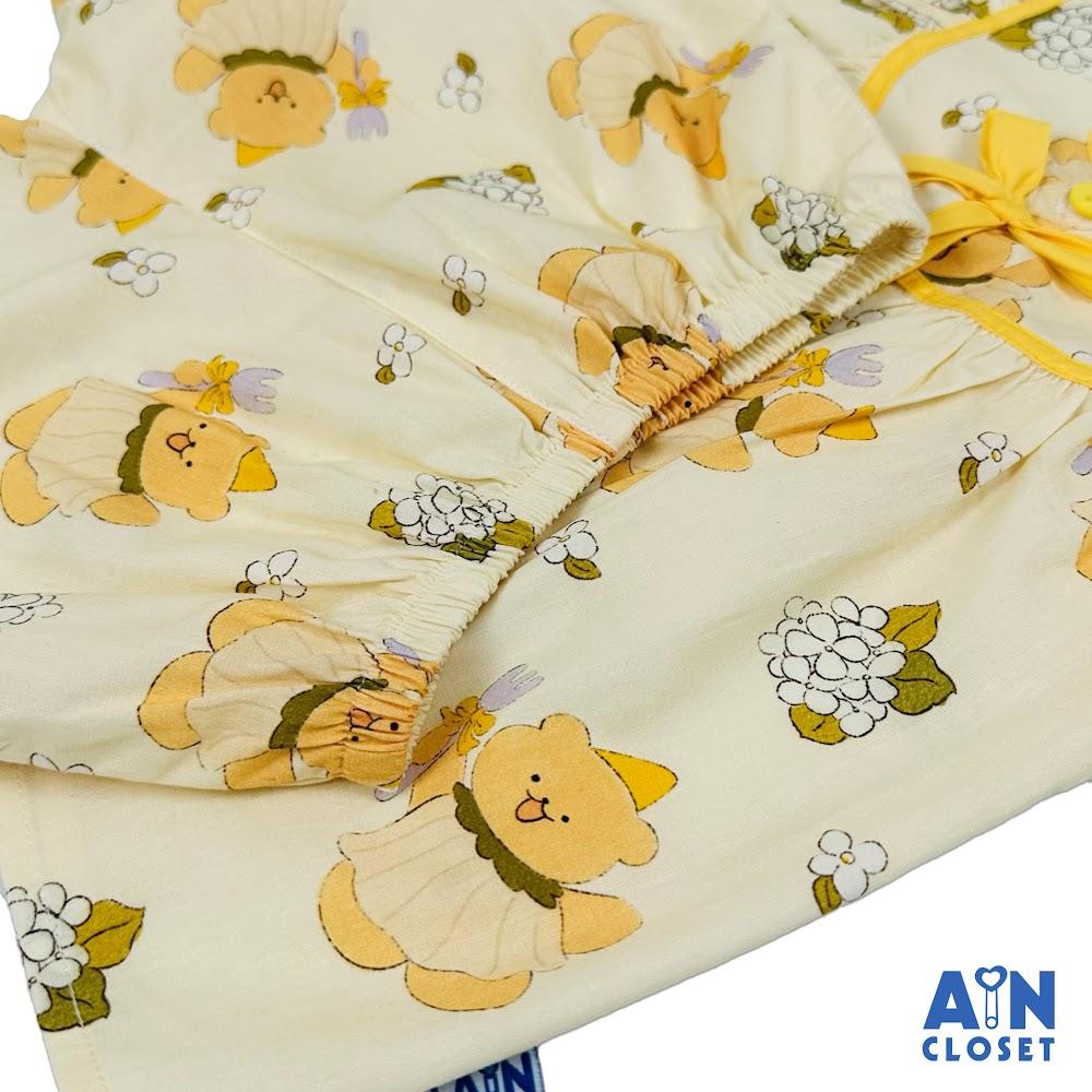Bộ quần áo Ngắn bé gái họa tiết Gấu Vàng cotton - AICDBGPGJJE8 - AIN Closet
