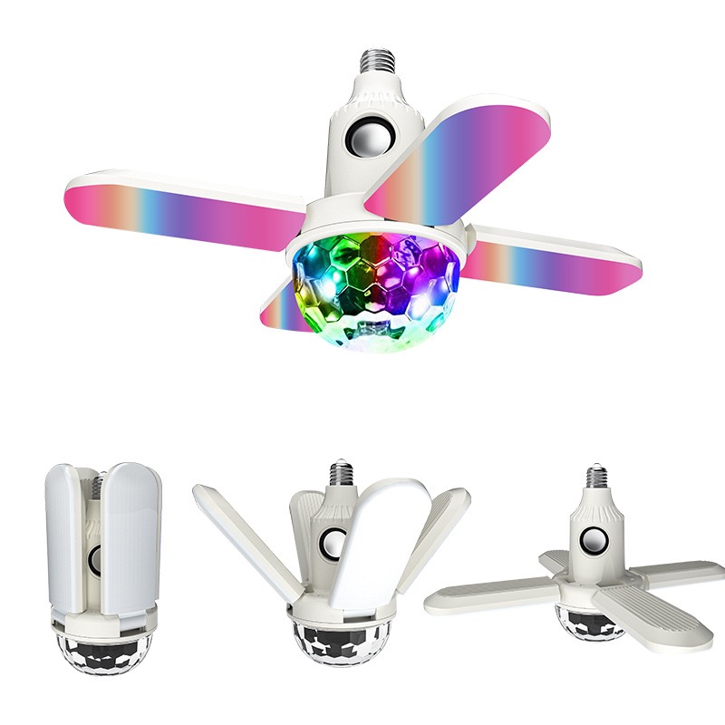 Mini bluetooth quả cầu ma thuật ánh sáng âm nhạc không dây bluetooth RGB đầy màu sắc ánh sáng sân khấu hộ gia đình E27 bóng đèn sáng